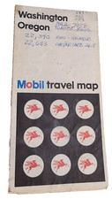  VINTAGE MOBIL WASHINGTON & OREGON TRAVEL MAP 1974  picture