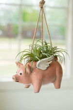 Ceramic Flying Pig Hanging Planter picture