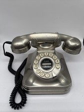 Vintage Grand Phone Retro Brushed Metal Push Button Landline Desk Telephone picture
