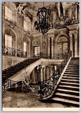 Palace Staircase Interior Munich Germany C.1910s Sepia Tone Antique Postcard picture