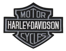 *LARGE*  7.5 X 9.25 inches Harley-Davidson® Gray Bar & Shield Harley Patch P18-L picture