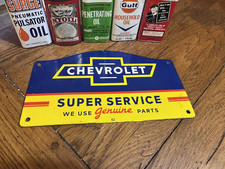 NICE CHEVROLET SUPER SERVICE GENUINE PARTS PORCELAIN SIGN picture