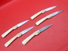 Custom Handmade Damascus Corsican Vendetta Folding Knife Bone Grip 5Pcs S409 picture