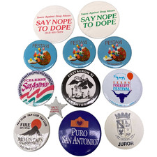VTG San Antonio Pinback Button Lot Fiesta 1984 Fiestacrow 83 Folklife Festival picture