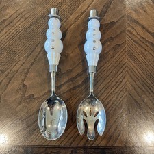 Vntg Godinger Silver Art Co. Silver Plated Snowman Salad Serving Set picture