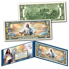 JESUS CHRIST John 3:16 Religious Bible Verse Genuine Legal Tender U.S. $2 Bill picture