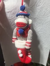 VTG Midwest CBK Sock Monkey Christmas Ornament Candy Cane Holder 6