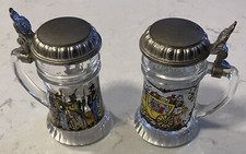 2 Miniature Original BMF Bierseidel Shot Glass Beer Steins (1750) picture