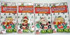 UNTESTED 4 Electronic Christmas Ornaments Vtg 90s New Deadstock Untested  picture