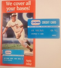 Vintage Crown Petroleum Credit Charge Card Expired 1991 - Brooks Robinson  picture