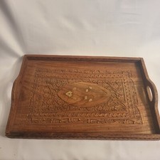 vintage archana wooden rectangle serving tray 18 ×12 ×2  1/2 picture