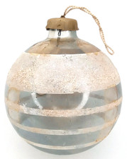 Antique 1940s Shiny Brite Unsilvered Jumbo Christmas Ornament With Paper Cap picture