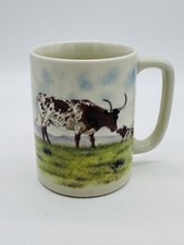 Vintage Otagiri Longhorn Cow with Calf Coffee Cup Walt Cude Mug Japan picture