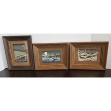 3 Japanese Woodblock Utagawa Hiroshige Ukiyo, Shin-Ōhashi, Moonlight on Tamagawa picture