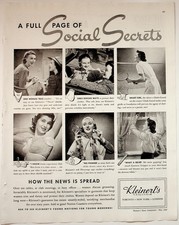 Kleinert's 1940 Vintage Print Ad Social Secrets Fashion Accessories picture