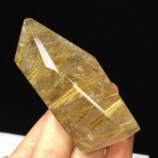 84g Natural Golden Rutilated Quartz Crystal Mineral Specimen Reiki Decor picture