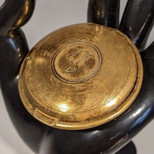 Art Deco Armand Powder Compact 1924 Patent Pompadour Logo Brass Vintage USA picture