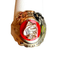 Rare Sparky The Fire Dog Metal Promo Ring New NOS 1970s picture