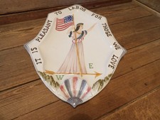 Vintage RARE Plate IT IS PLEASANT TO LABOR FOR THOSE WE LOVE USA Flag With Lady picture
