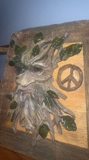 Vintage Tree Spirit Wall Plaque with Peace Symbol picture