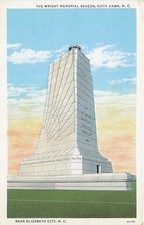 Postcard NC: Wright Memorial Beacon, Kitty Hawk, Linen picture