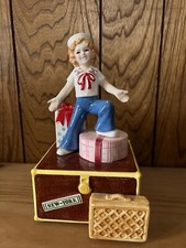 Vintage 1984 Shirley Temple Captain January Ceramic Musical Display by Nostalgia picture