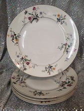 Set of 4 - Bohemia Ceramic Works Czechoslovakia Wild Flower 9 3/4” Dinner Plate picture
