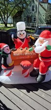 Gemmy 5’ Airblown Inflatable Christmas Santa Sushi Penguins Maki Season Bright picture