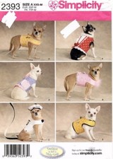 Simplicity Dinky Dog Clothes Pattern 2393 Size XXS-M UNCUT picture