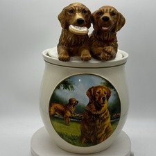 Bradford Exchange Golden Retriever Cookie Capers Jar Dog Ltd Numbered 1 Chip picture