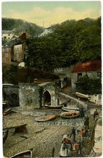 Clovelly Devon England Harbour Pier & Donkeys Divided Back Postcard c1910 Unused picture