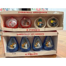 Vintage Jewelbrite Christmas Ornaments Diorama Angel Deer Toy Soldier Lot of 8 picture