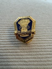 Vtg National GRANGE Order of Patrons of Husbandry Gold Tone Member Lapel Pin picture