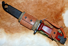 Vintage Rifle Knife Bayonet w/ Scabbard & Frog - Mint - Unissued picture