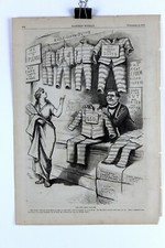 Authentic 1875 Wood Engraving Great Reform Tailor by Thomas Nast RARE picture