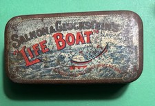 RARE Vintage Tobacco Flat Tobacco Tin Salmon & Gluckstein's Life Boat picture