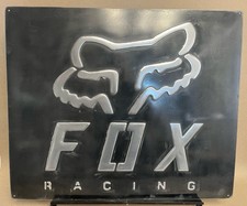 Fox Racing Garage Sign 20x24 Hand Cast Aluminum Relief Metal Wall Art picture