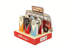 Set of 6 new Volkswagen (VW) Samba Lighter DL-8 gas lighters with stand picture