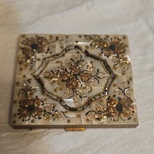 Vintage Elgin American Beauty Mother of Pearl Compact  picture