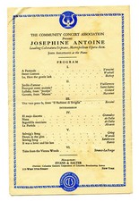 Antique Flyer JOSEPHINE ANTOINE Recital Columbia Concerts Community Association picture
