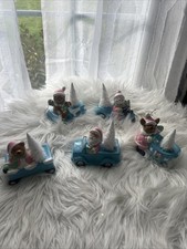VTG Light Up Xmas Ornaments/ Table Top  (5) Snowman Bear Gingerbread Santa Deer picture
