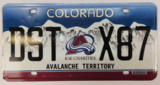 Authentic Colorado AVALANCHE TERRITORY License Plate Hockey  Used Specialty picture