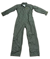 NWOT VTG US MILITARY ISSUE GREEN PILOTS FLIGHT SUIT, COVERALLS CWU-27/P, 42L FR picture
