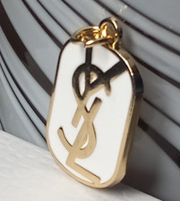 White and Gold Pendant, from upgraded Zipper Pull , charm 23mm x 18mm picture