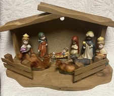 Vintage Lefton Nativity Set w/ Wood Stable & Bonus Hong Kong Animal Figures 20