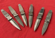 SIX MIN SHENG POCKET KNIVES - ALL STAINLESS STEEL - POCKET CLIP - DAGGER BLADE picture
