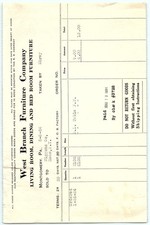 1924 West Branch Furniture Co. furniture billhead picture