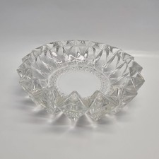 VTG KIG  Indonesia Lead Crystal Cut Clear Glass Cigar Cigarette 6.5” Ashtray picture