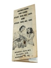Vtg 1948 Atlas Seal-All Mason Jar Canning Instruction Booklet Hazel Atlas picture