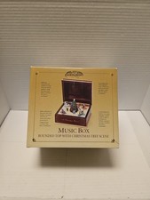 Gold Label Rounded Top Christmas Tree Scene Music Box Vintage Mr. Christmas picture